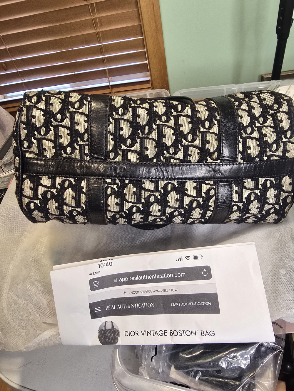 Dior Vintage Black/Beige Monogram Boston Bag - Picture 5 of 5